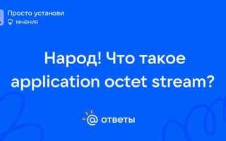 Application octet stream как открыть