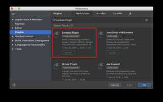 Как установить lombok intellij idea