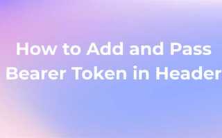 Bearer token что это