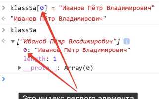 Как вставить элемент в середину массива js