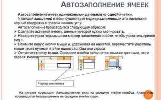 Как сделать автозаполнение в excel