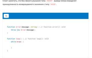 Never typescript что за тип