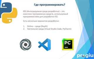 Что нужно для программирования на python