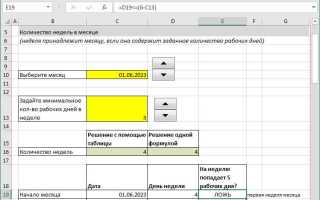 Первая неделя месяца как считается