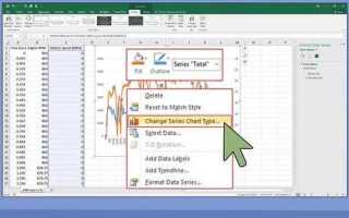 Как добавить вторую ось y график excel