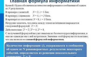 Что такое v в информатике и формула