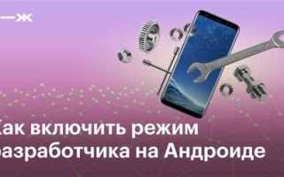 Как включить режим разработчика на андроид