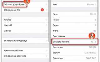 Как посмотреть память на айфоне