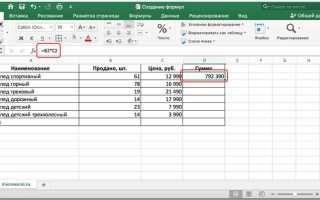 Как посчитать прибыль в excel
