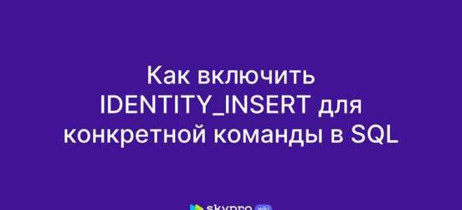 Identity sql что это