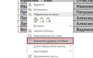 Как выровнять таблицу в ворде по ширине листа
