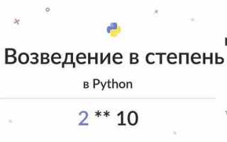 Как возвести в степень в питоне