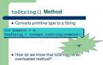 Что делает метод tostring