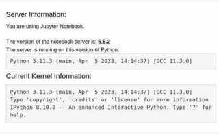 Как узнать версию питона в jupiter notebook
