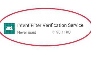 Intent filter verification service что это