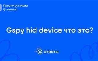 Gspy hid device windows что это