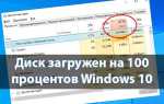 Диск загружен на 100 windows 10 что делать