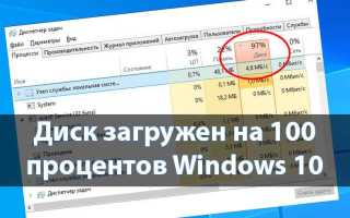 Диск загружен на 100 windows 10 что делать