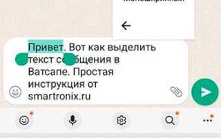 Как в вотсапе сделать жирный шрифт