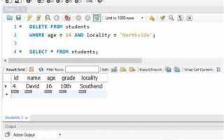 Как удалить пустые строки sql