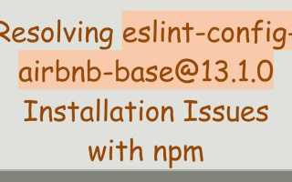 Eslint config airbnb base как установить