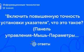Включить повышенную точность установки указателя что это