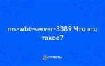 Ms wbt server что это