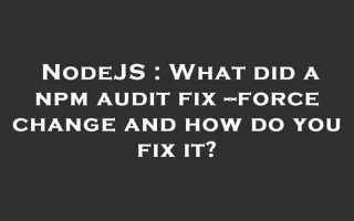 Npm audit fix force что это