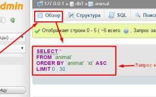 Как посмотреть базу данных mysql