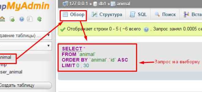 Как посмотреть базу данных mysql