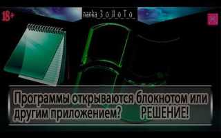 Почему файл открывается в блокноте