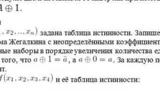 Как построить полином жегалкина по таблице истинности