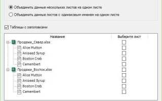 Как свести таблицы в excel из разных файлов