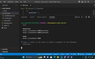 Как запустить json server