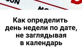 Как определить день недели по дате c