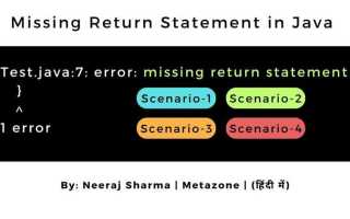Java missing return statement что за ошибка