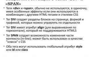 В чем отличие тегов div и span