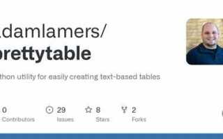 Prettytable python как работать