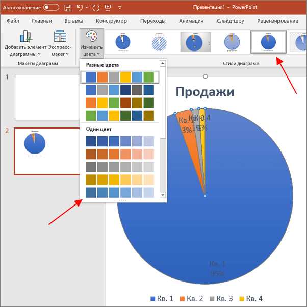 Для начала, важно понимать, что PowerPoint предлагает несколько вариантов изменения цвета диаграммы, в том числе через выбор стандартных тем, изменение цвета отдельных элементов или использование градиентов. Каждый из этих методов может быть полезен в зависимости от того, какой результат вы хотите получить. Рассмотрим пошагово, как эти изменения можно сделать.
