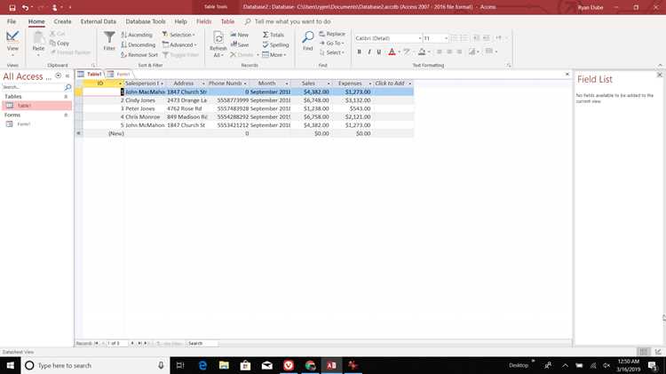 Как можно переименовать поле в access Как можно переименовать поле в access