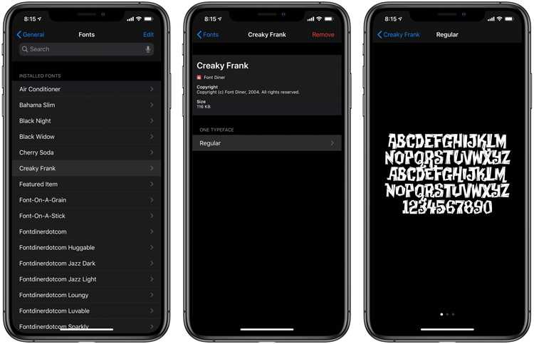 Установка пользовательских шрифтов через профили и приложения из App Store