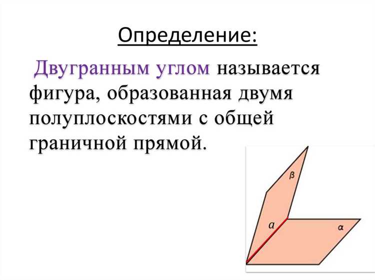 Как определить линию пересечения граней для построения двугранного угла