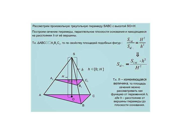 Определение площади основания пирамиды по координатам вершин