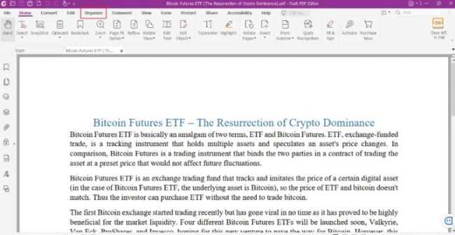 Открытие PDF в Foxit Reader для работы со страницами