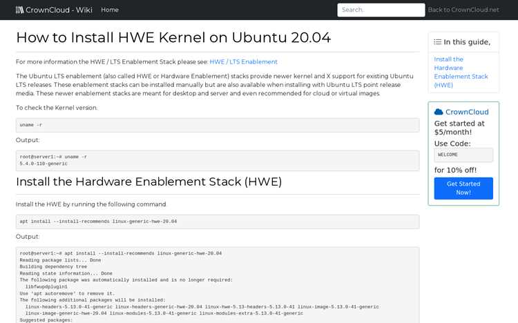 Какие версии HWE ядра поддерживаются для Ubuntu