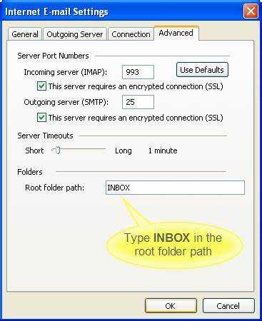 Когда требуется указывать IMAP Path Prefix вручную