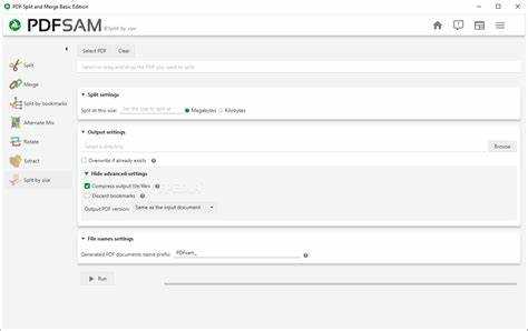 Настройка параметров для извлечения страниц из PDF
