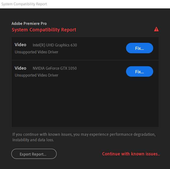 System compatibility report premiere pro что это System compatibility report premiere pro что это