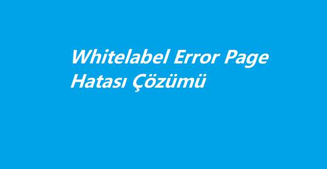 Whitelabel error page что это