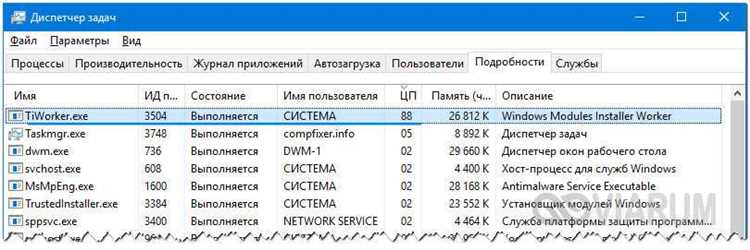 Как процесс влияет на работу системы и загрузку процессора
